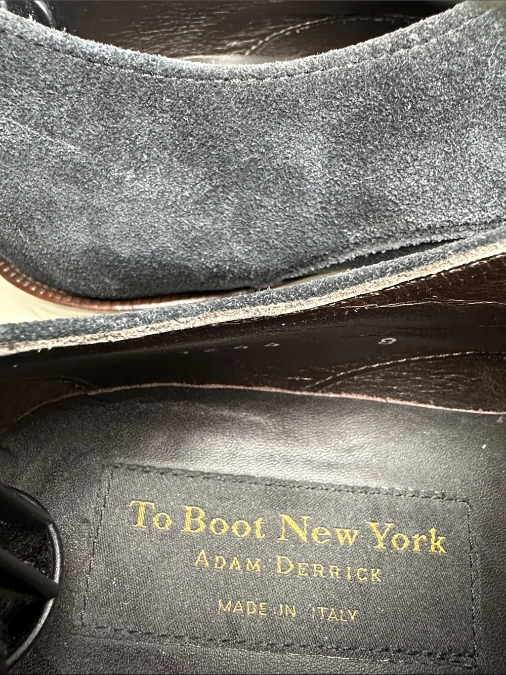 To Boot New York Adam Derrick Double Monk Strap navy Suede Dress Shoes